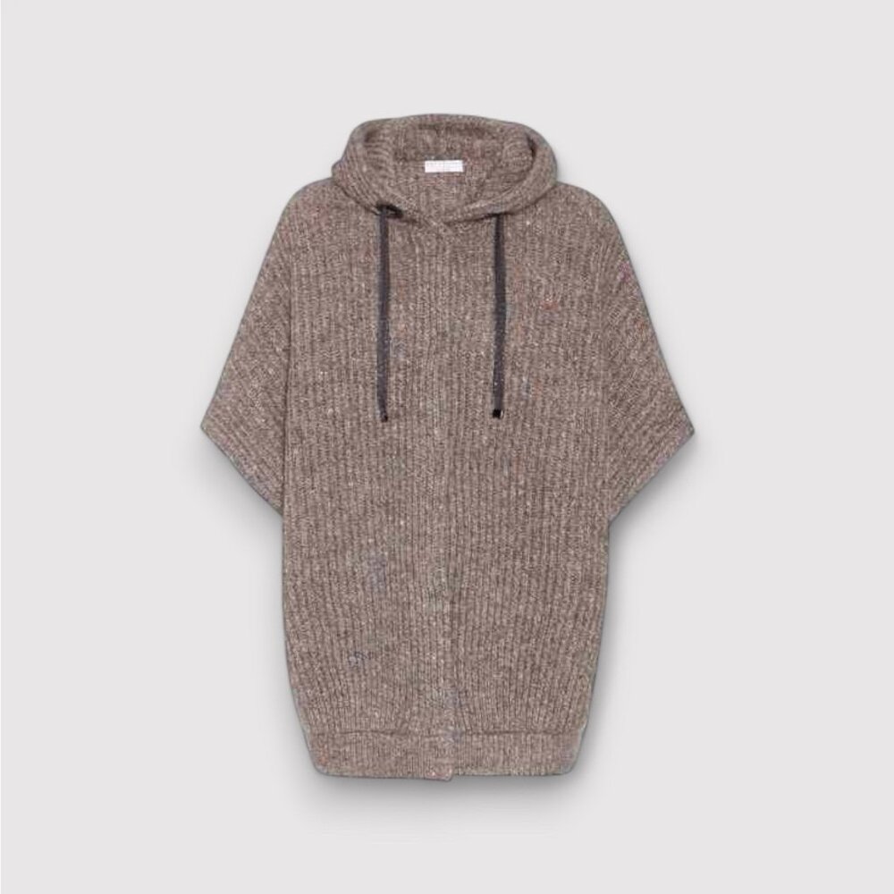 Brunello Cucinelli Women's Cardigan Vest Poncho Monili Sweater Knit size XS